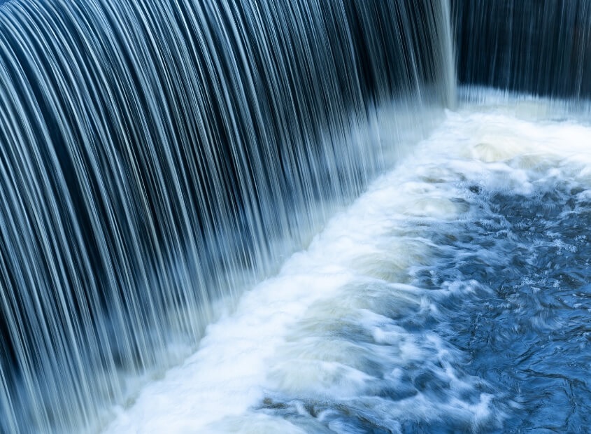 Clean water flowing